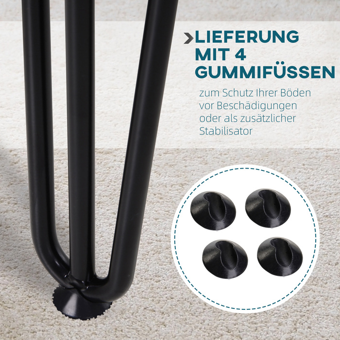 Набір ніжок для столу, 4 ніжки зі сталі, у формі виделки, витримує навантаження до 40 кг, чорного кольору