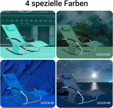 Шезлонг SoBuy для 2 осіб, садова розкладна лежанка, крісло-гойдалка, вологостійка, з подушкою, для тераси, балкону, кемпінгу, до 150 кг, Gartenmöbel OGS28-SCHx2 (Kleinblau)