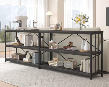 Низька полиця для книг IBF з 3 ящиками, індустріальний стиль, 120x34x74 см, темний дуб