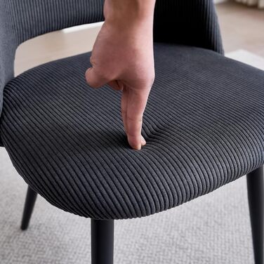 Набір стільців для їдальні/кухні, 8 шт., чорного кольору, з м'яким сидінням та спинкою з поролону. Підходить для їдальні, вітальні, кухні, спальні.