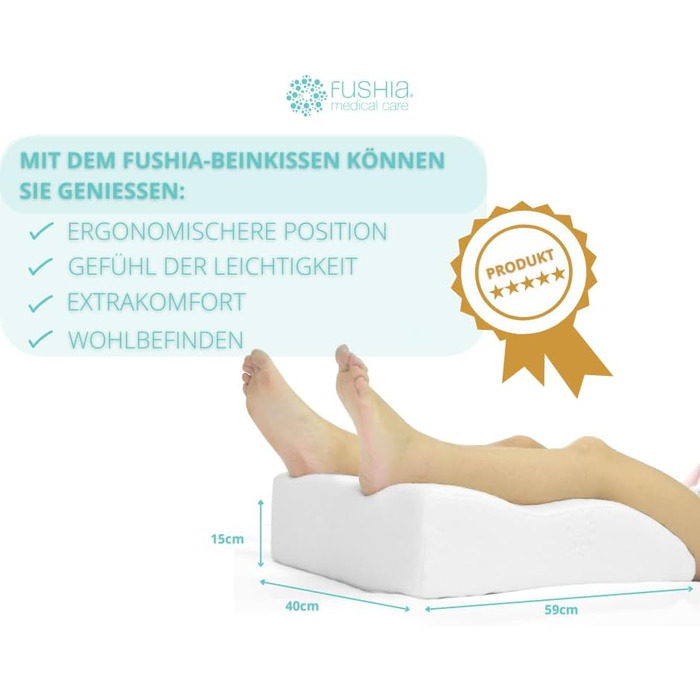 Ортопедична подушка для ніг з м'якої піни, для поліпшення кровообігу, знімний чохол (біла тканина)