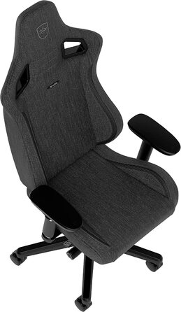 Крісло ігрове Noblechairs Epic Compact TX, ергономічне, сіре, з підтримкою голови та попереку, для тіла до 120 кг, дихаюча тканина
