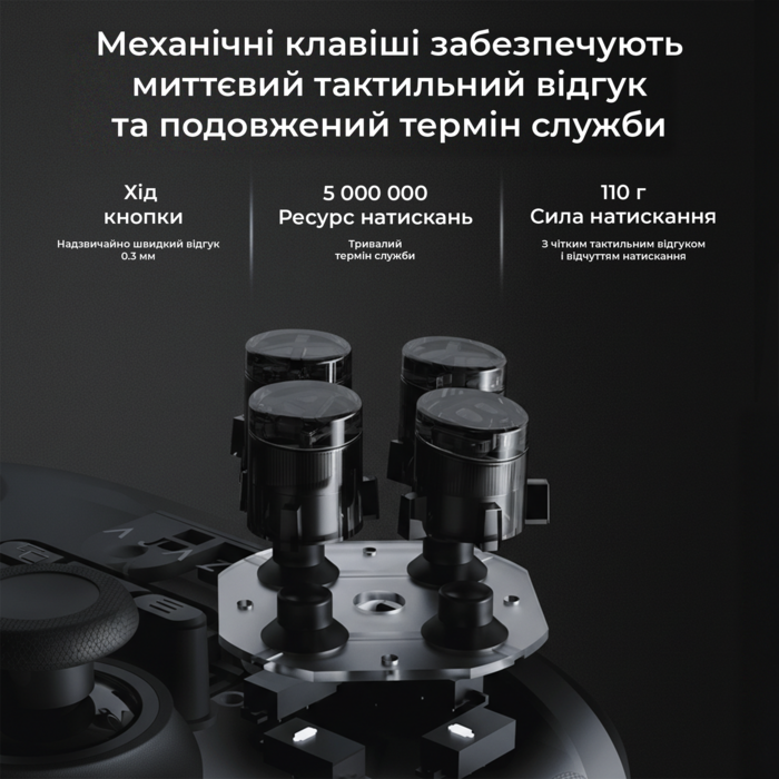 Бездротовий геймпад з док-станцією Ajazz GP100 Set Black (GP100S-B)