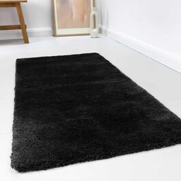М'який м'який волохатий килим Esprit, ідеально підходить для віталень, спалень і дитячих кімнат RELAXX (70 x 140 см, чорний)