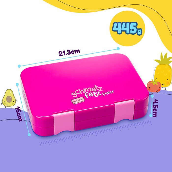 Дитяча коробка для сніданку SCHMATZFATZ Junior з відділеннями / дитяча коробка для сніданку без бісфенолу АДитяча коробка для Бенто / Коробка для хліба коробка для закусок / ідеально підходить для