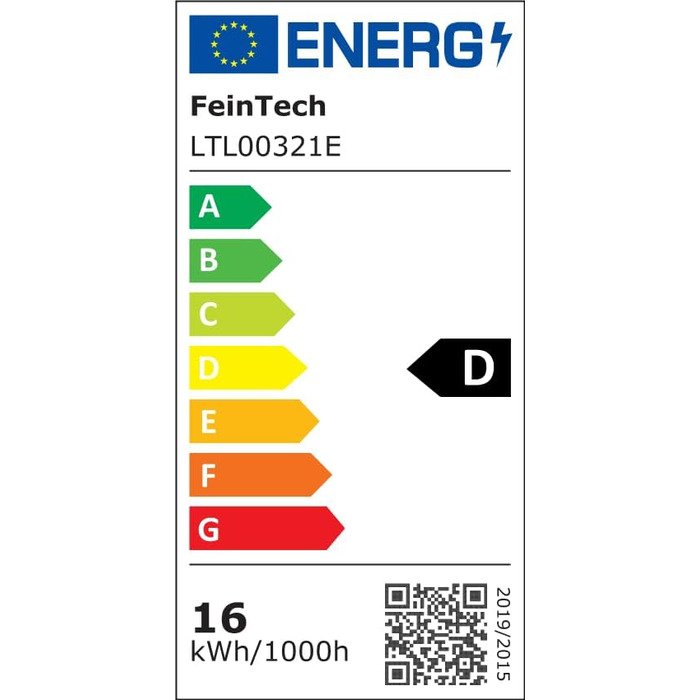 Настільна лампа FeinTech LTL00310 LED, з регулюванням яскравості, затискна основа, шириною 50 см, чорна