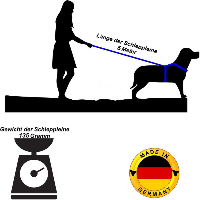 Собачий повідець Twinkys dog Style, зроблений в Німеччині прогумований повідець для собак шириною 15 мм для собак вагою до 15 кг - з ремінцем на зап'ясті 5 метрів чорного кольору 5 метрів чорного кольору від 15 мм до 15 кг