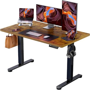 Електричний регульований стіл ErGear 120x60 см з пам'яттю, для дому та офісу, vintage, з підключенням, дерево