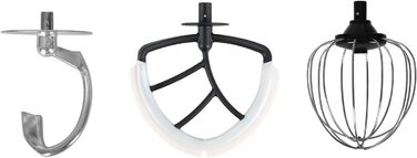 Кухонна машина Klarstein Bella Argentea: 5.2 л, 1300 Вт, 6 швидкостей, чаша з нержавіючої сталі