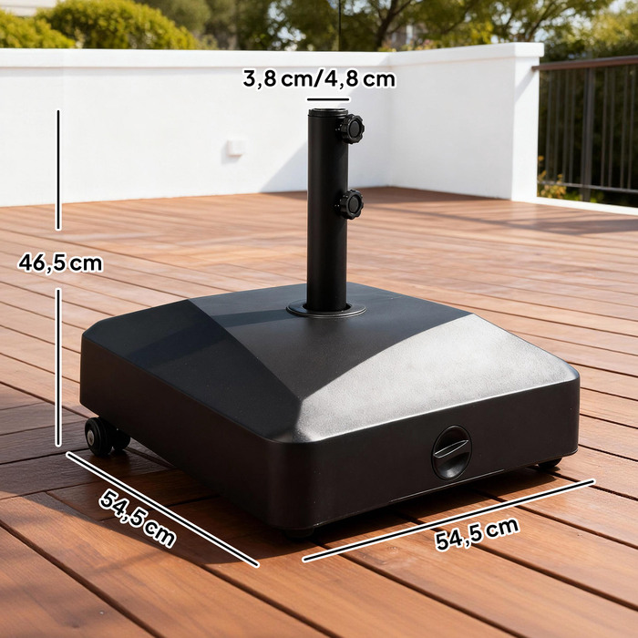 Підставка для парасольки, чорна, 54,5 x 54,5 x 46,5 см