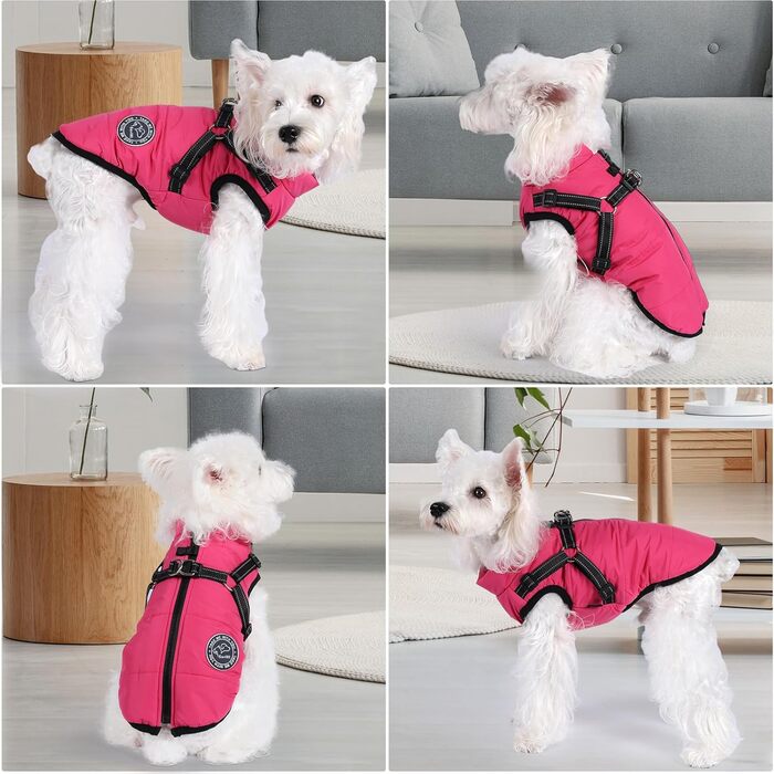 Зимовий жилет Savlot Dog Jacket без рукавів з нагрудним ременем - M (XS, коралово-червоний)