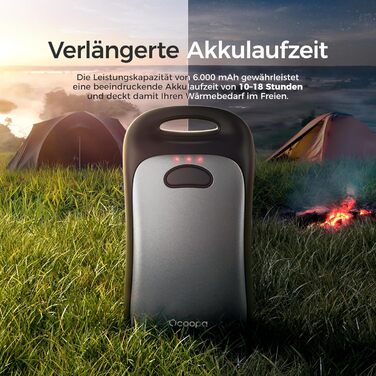 Електричні грілки для рук OCOOPA - 2 шт, водонепроникні IP45, ергономічні, 18 годин тепла, портативні, для активного відпочинку, гольфу, кемпінгу, міста (Шифер-сірий)