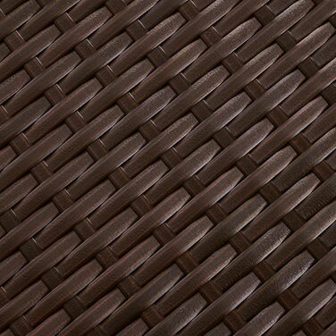 Набір садових меблів Yaheetech з поліротангу для балкона та саду: стіл та 2 крісла з подушками, коричневий