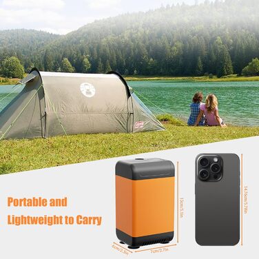 Портативна душова кабіна для кемпінгу з акумулятором 7600mAh, з насосом, дисплеєм та 2-метровим шлангом. Мобільний душ для подорожей, саду та миття авто.