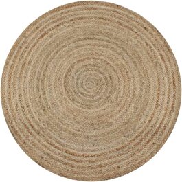 Килим VidaXL ручної роботи джутовий Плетений круглий килим для вітальні 120 см