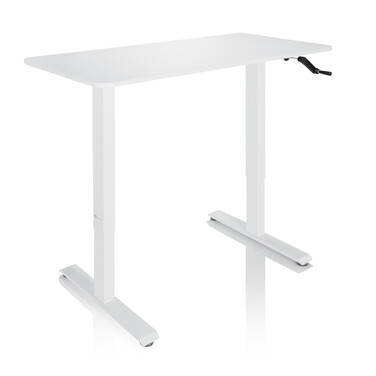 Робочий стіл STAND CR 120 x 60 з ручним регулюванням висоти, білий, hjh OFFICE