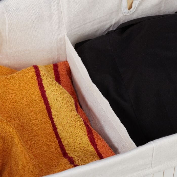 Кошик для білизни Relaxdays з бамбука з 2 відділеннями