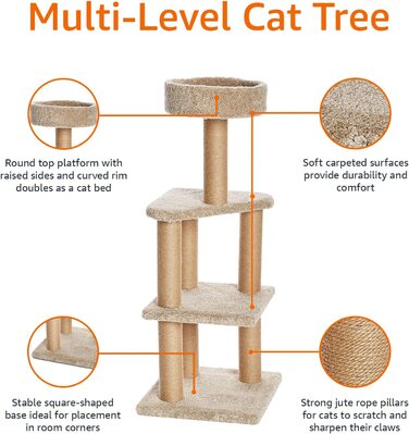 Ігрова станція Domopolis Basics і котяче дерево для кішок-велика вежа з дерева, (1 упаковка)