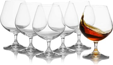 Набір келихів для коньяку, бренді та віскі Veenu Crystal Aurillac (6 шт.) | 400 мл, без свинцю