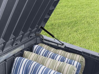 Ящик для подушок/зовнішній ящик Koll Living 570 л, водонепроникний, з вентиляцією, дерев'яний вигляд (антрацит), витримує до 250 кг