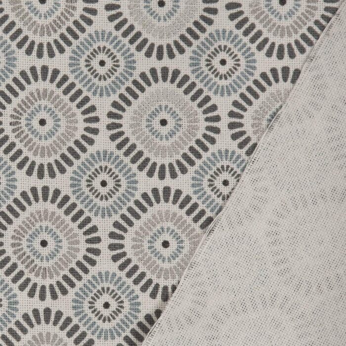 Наволочка на подушку фольгована принт квіти мандала білий сірий синій сріблястий (40x60см)