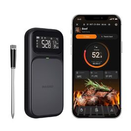 Термометр для м'яса INKBIRD INT-31-BW: бездротовий, Wi-Fi, Bluetooth, для приготування на грилі, в духовці, мангалі, фритюрниці