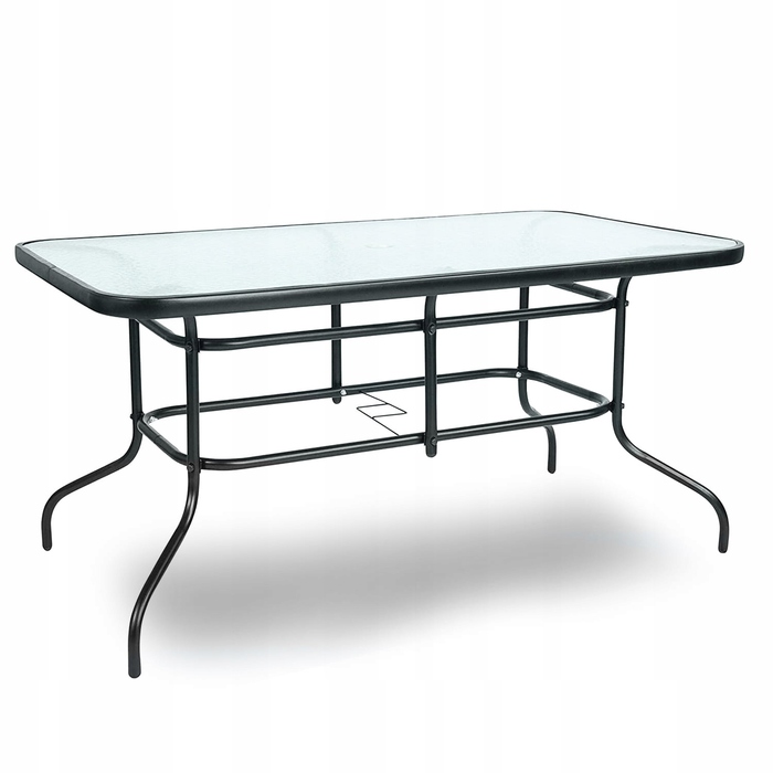 Комплект садових меблів: великий стіл (140x80) та 6 металевих стільців