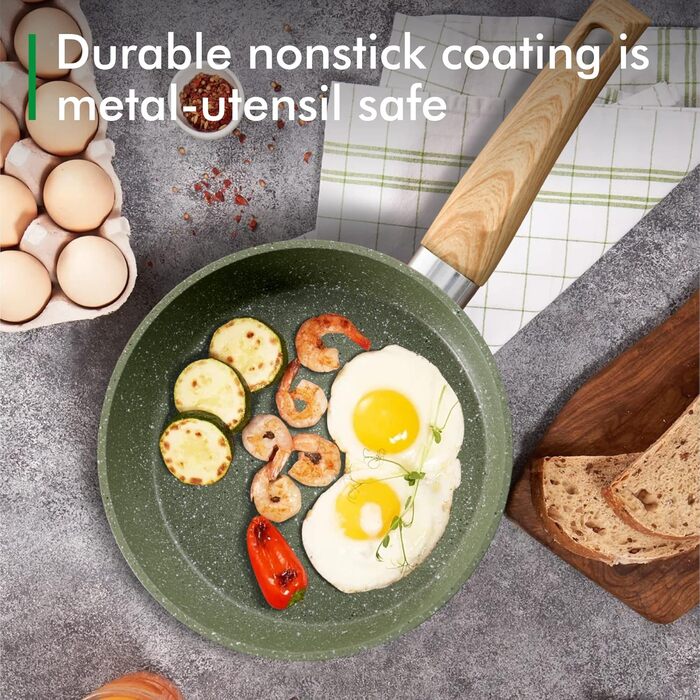 Набір посуду MAISON ARTS 12 предметів: каструлі та сковорідки з антипригарним покриттям, гранітне покриття, для плити та індукції