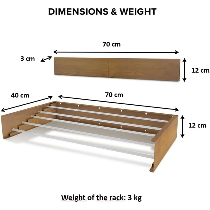 Настінна сушилка для білизни - розкладна, компактна, чорна (70 см)