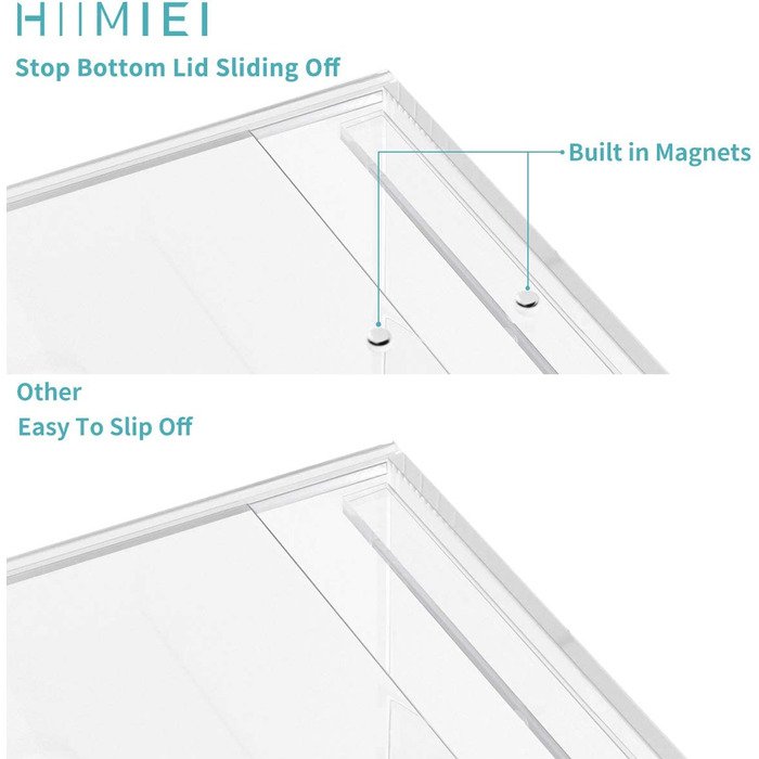 Коробка для косметичних серветок HIIMIEI, коробка для акрилових серветок 25,0 13,0 9,0 см / Коробка для серветок з магнітною кришкою для їдальні, ванної, спальні, автомобіля, офісу (прозора, 14 14 14 см)
