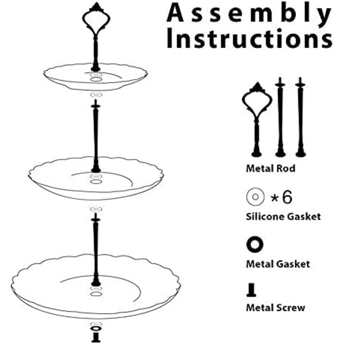 Стійка для тістечок Sweejar Home 3-ярусна керамічна, етажерка для тортів, десертів, капкейків, чаювання, сервірування (Рожева)