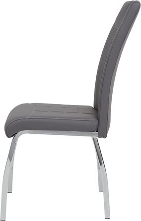 Стілець для їдальні Andrea, штучна шкіра, хромоване коліщатко, сірий (2 шт., 100x43x64 см)