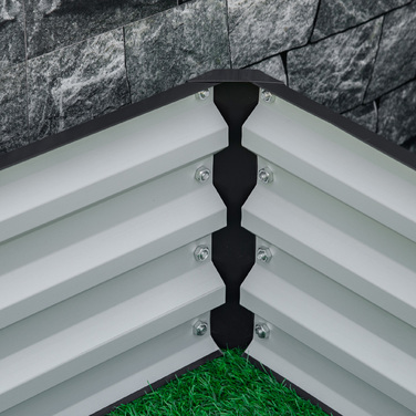 Гардiнний ящик для рослин з металевим корпусом, сірий, 120 x 120 x 30 см