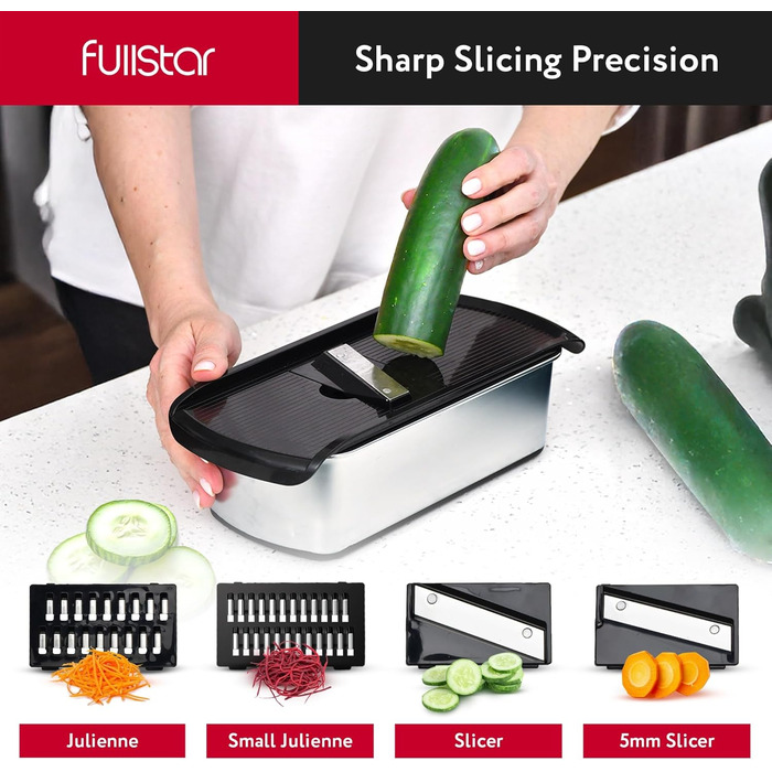 Многофункціональний овочевий слайсер-мандоліна 14-в-1 з нержавіючої сталі (чорний)