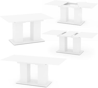 Розсувний обідній стіл Vicco Dix, дуб Goldkraft, 140 x 90 см, колір білий / Flyaway Orchidee