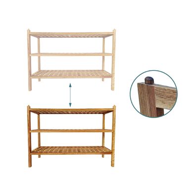 Стелаж для взуття Relaxdays з горіхового дерева з 3 ярусами
