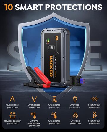 Powerbank для запуску двигуна 7000A - запуск авто, SUV, мотоцикла, вантажівки. 12V, LED ліхтарик, кабель для підключення