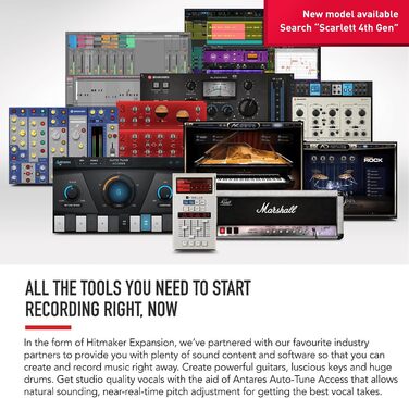 Аудіоінтерфейс Focusrite Scarlett 4i4 3-го покоління з USB для гітаристів, вокалістів та продюсерів. Професійний звук та програмне забезпечення для запису