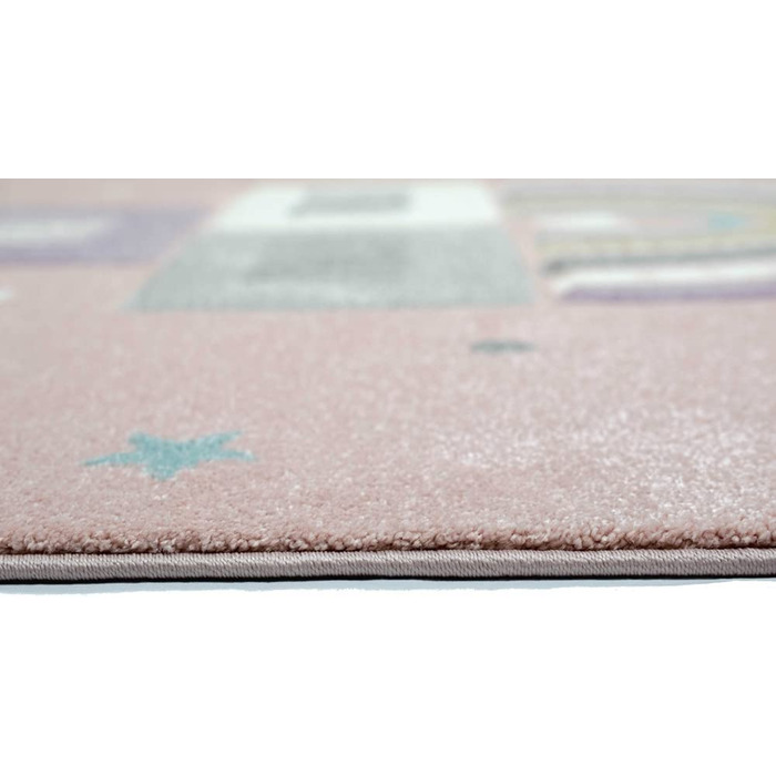 Килим-мрія дитяча кімната килим ігровий килимок з зірками надувна гра Рай і пекло серце Веселка Розмір (200 х 290 см, рожево-зелений кремовий)