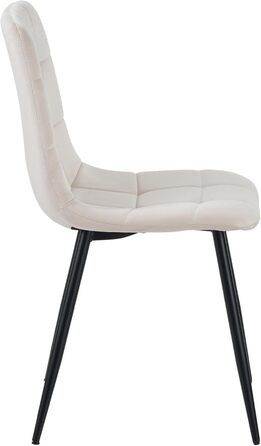 Крісло ALBATROS Bora для обідньої кімнати, комплект з 4 шт., стильний вінтажний дизайн, вантажопідйомність 110 кг, м'яке крісло для кухні, обідній стілець, (велюр, бежевий)