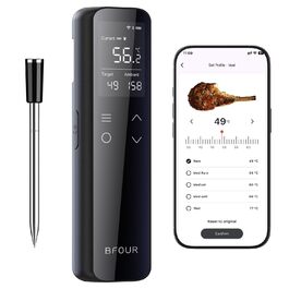 Термометр для м'яса BFOUR WiFi з Bluetooth, 6 сенсорів, з App-керуванням, бездротовий, для гриля та запікання