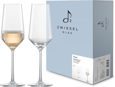 Набір для романтичного вечора Zwiesel Glas Date Night Pure (4 шт.): келихи для шампанського (2 шт., 297 мл) та келихи для червоного вина (2 шт., 540 мл), Tritan®-кристал, Made in Germany
