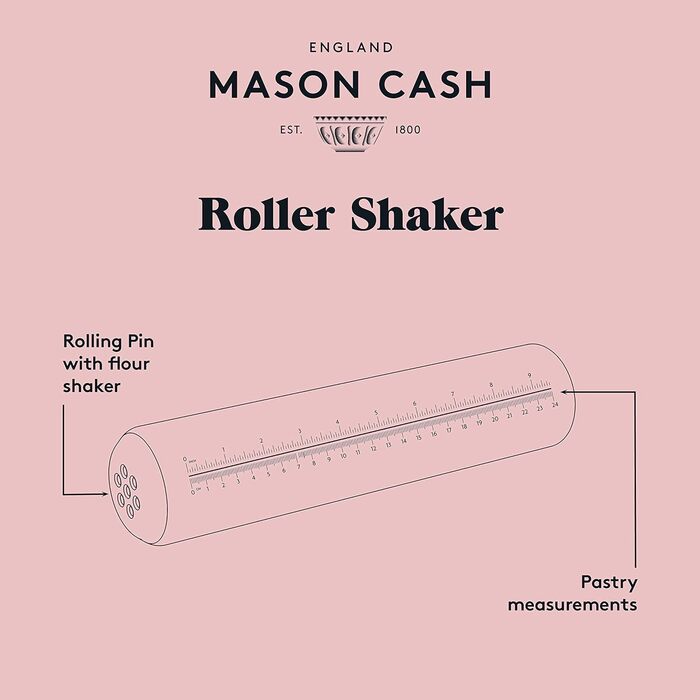 Роликовий шейкер Mason Cash CASH - качалка 3в1 з борошношкою, 2008.183 Бежевий 30 x 8 x 8 см