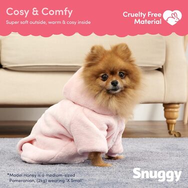 Светр для собак Snuggy - м'яка, тепла шерсть із застібкою на застібці для маленьких/середніх собак, S, рожевий