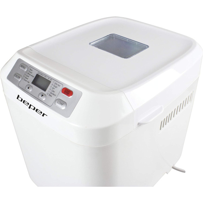 Хлібопекарська машина BEPER з антипригарним контейнером з ABS пластику, біла