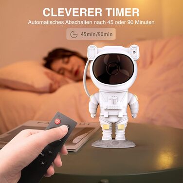 Проектор зоряного неба LED, галактичне світло з пультом та таймером, проєктор зірок для дітей та дорослих, білий, 228x120mm