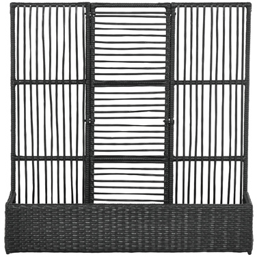Піднята клумба Outsunny Poly Rattan з решіткою, ящик для квітів, ящик для рослин, клумба, для саду, балкона, чорний, 103 x 103 x 29 см