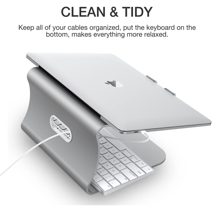 Підставка для ноутбука з алюмінію, Heat-Vent для MacBook Air/Pro, Dell, HP, Lenovo, Microsoft Surface, Samsung, 11-16 дюймів, сірий (патентована) (102S-Silver)