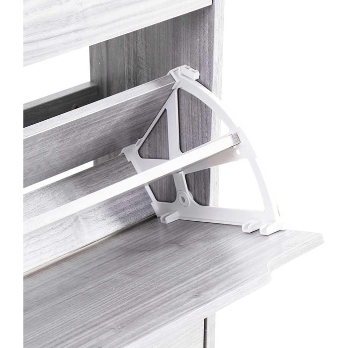 Стеллаж для взуття BAKAJI з МДФ, 4 дверцята, компактний, 63x24x150 см, зелений та дуб