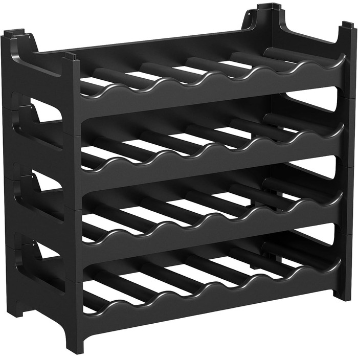 Стеллаж для вина ARTECSIS на 24 пляшки, пластиковий, для ресторанів, модульний, чорний